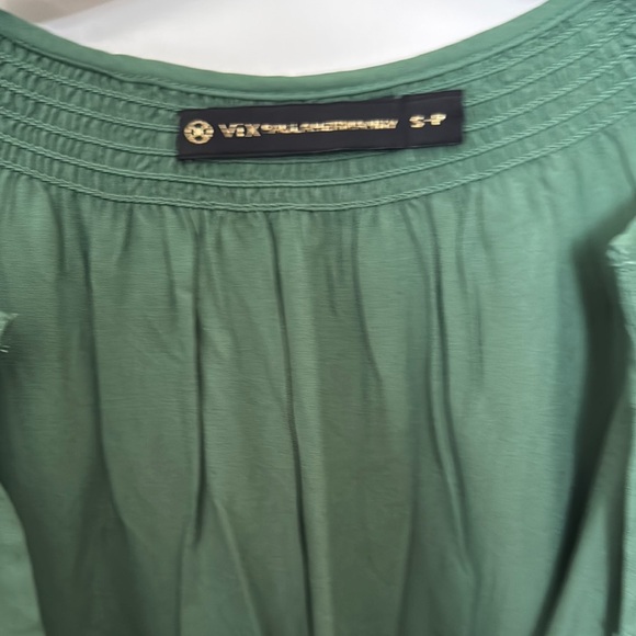 Vix Paula Hermanny Alice Short Chemise Cover Up - Green - Size S-Petite - Picture 5 of 6